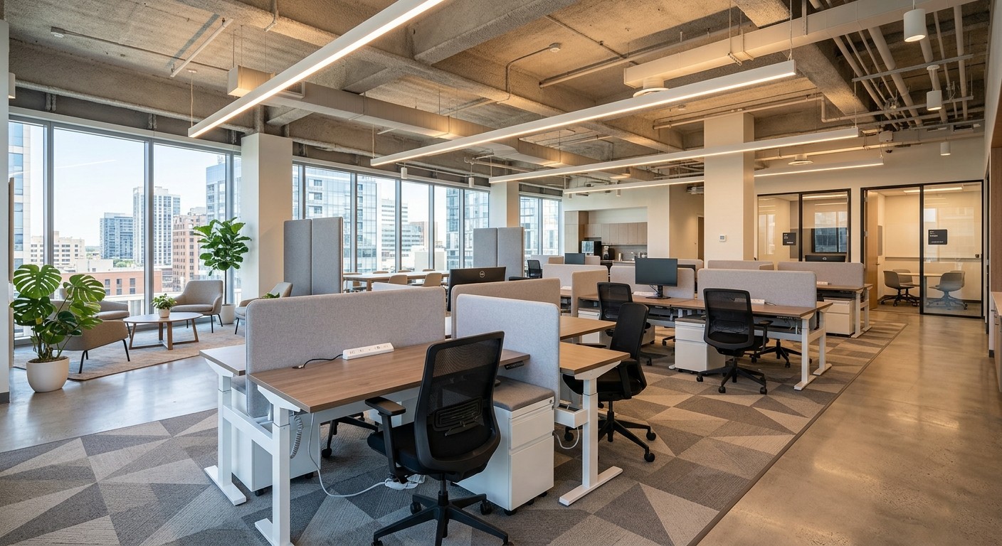 Light-filled open plan office interior